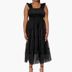 Pretty Garden Black Tiered Dress